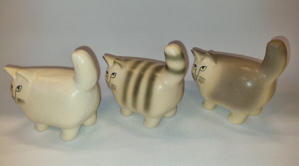 Katten Moa Midi x 3 = vit, grå samt vit/grå randig - Bild 4